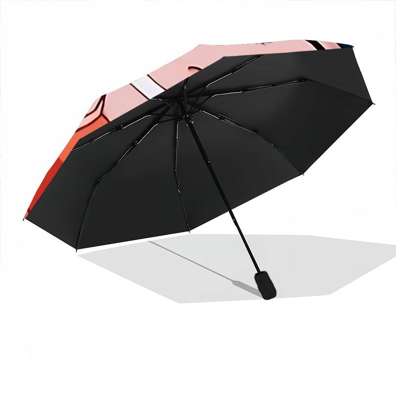 1pc Naruto Automatic Umbrella - 8-Rib Portable Folding Black Iron Frame for Outdoor, Beach, Travel 0905179