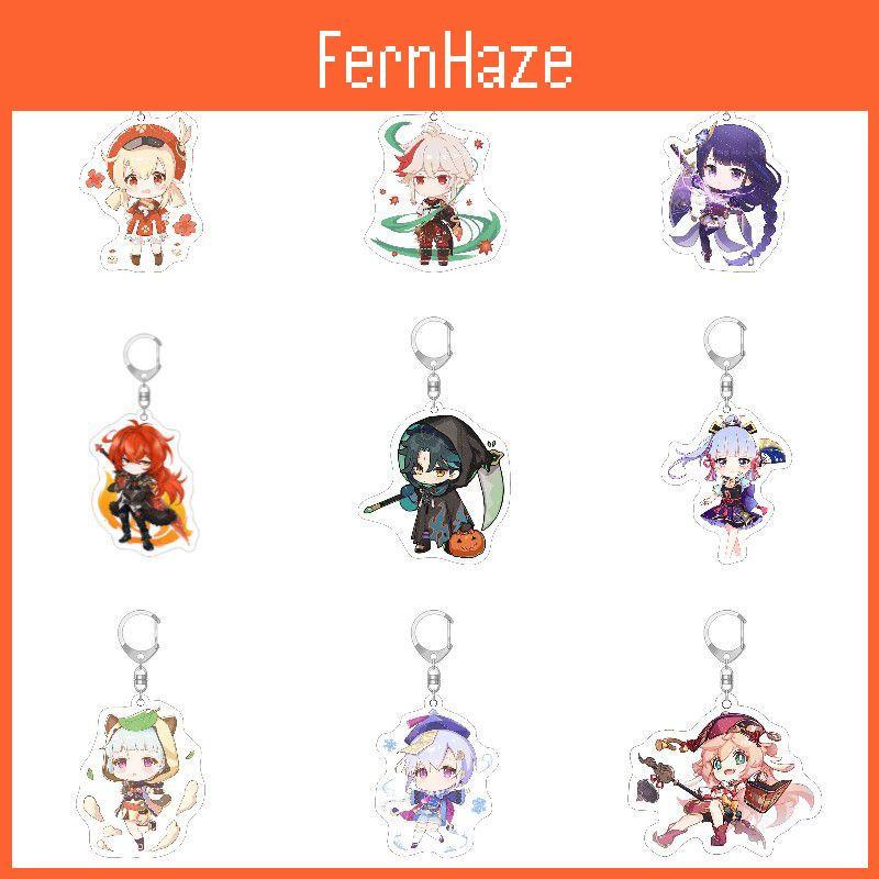 Unique Genshin Impact Figure Anime Cartoon Kawaii Keychain Pendant Acrylic Gift