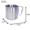 500ml Stainless Steel Camping Mug Outdoor Backpacking Cup with Carabiner Handle for Hiking Camping Traveling