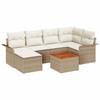 Garden Sofa Set with Storage 7 Pcs Beige and Cream Poly Rattan