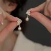 Trendy Light Luxury Pearl Butterfly Earrings for Women