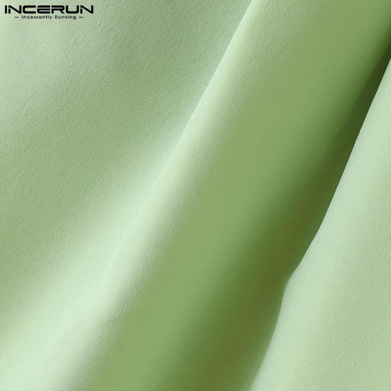 INCERUN Men Zipper Up Wide Leg Pants Business Long Men Slacks Trousers