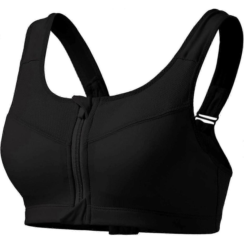 Zip Front Sports Bra - High Impact Sports Bras for Women Plus Size Workout Fitness Running Underwear S-5XL