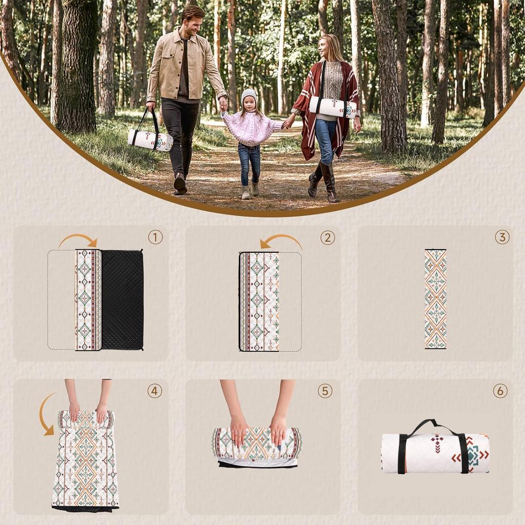 Wasserdichte Picknickdecke Große Stranddecke Outdoor-Picknickmatte Strandmatte mit Tragegriff für Camping Strand