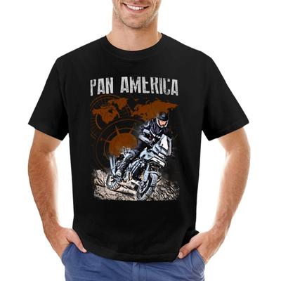 Pan America 1250 Motorcycle Big Trail T-Shirt Tops Mens Cotton T Shirts