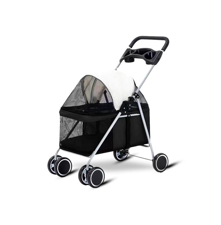 Leichter Faltbarer Haustierwagen, Vollständig Geschlossen für Hunde & Katzen, Abnehmbares Design für den Außenbereich