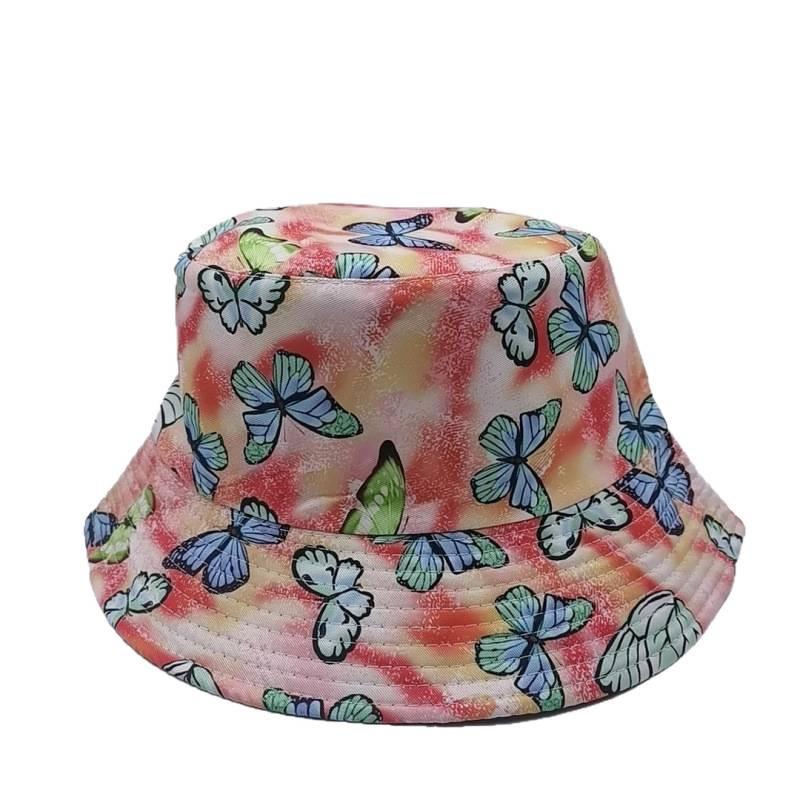 New printed pattern bucket hat printed trendy brand sun hat sun hat men's and women's seaside sun protection hat