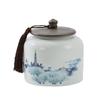 Creative Floral Plant Pattern Ceramic Tea Jar Antique Decorative Jar Countertop Ornament Candy Coffee Bean Storage Box Art Decor