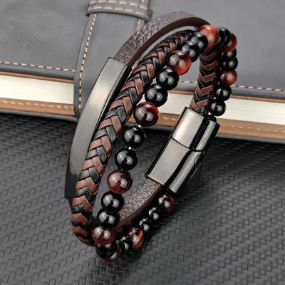 Hoge kwaliteit luxe accessoires armband herenmode cadeau zwart lederen armbanden DIY combinatie wild knap cadeau