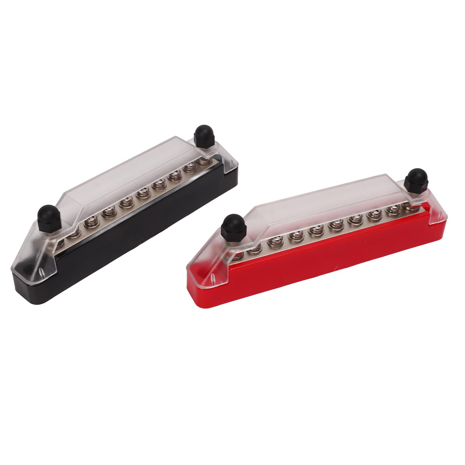 

1 Pair Power Distribution Block 10 Terminal 48V 150A M6 Stud M4 Screw Bus Bar for Car Boat 2PCS M6 Studs, 8PCS M4 Screw