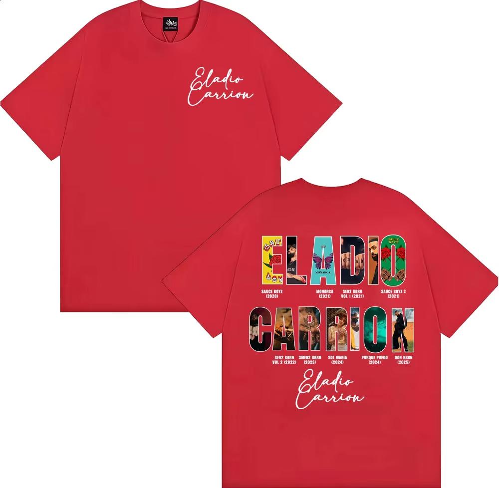 Rapper Eladio Carrion Album Cover 2026 Tour T Shirt Men Women Vintage 90s Hip Hop Street Tshirts Casual Tshirt