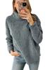 2025 autumn and winter European and American women's clothing cross-border new wool turtleneck solid color sweater plush top women