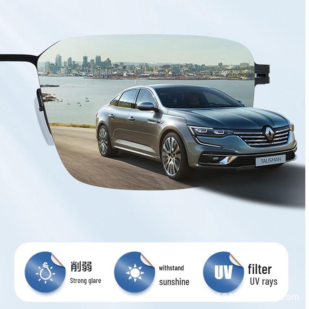 High-End Square Half-Frame Polarized Sunglasses for Men and Women with UV Protection