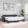 Vidaxl Sofa Rozsuwana Z Materacami, Ciemnoszara, 80X200 Cm, Aksamit