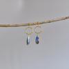 Natural Labradorite stylish hoop cum Dangle, 14K Gold handmade earrings, Flashy gemstone bohemian jewelry for Women, Unique gift ideas