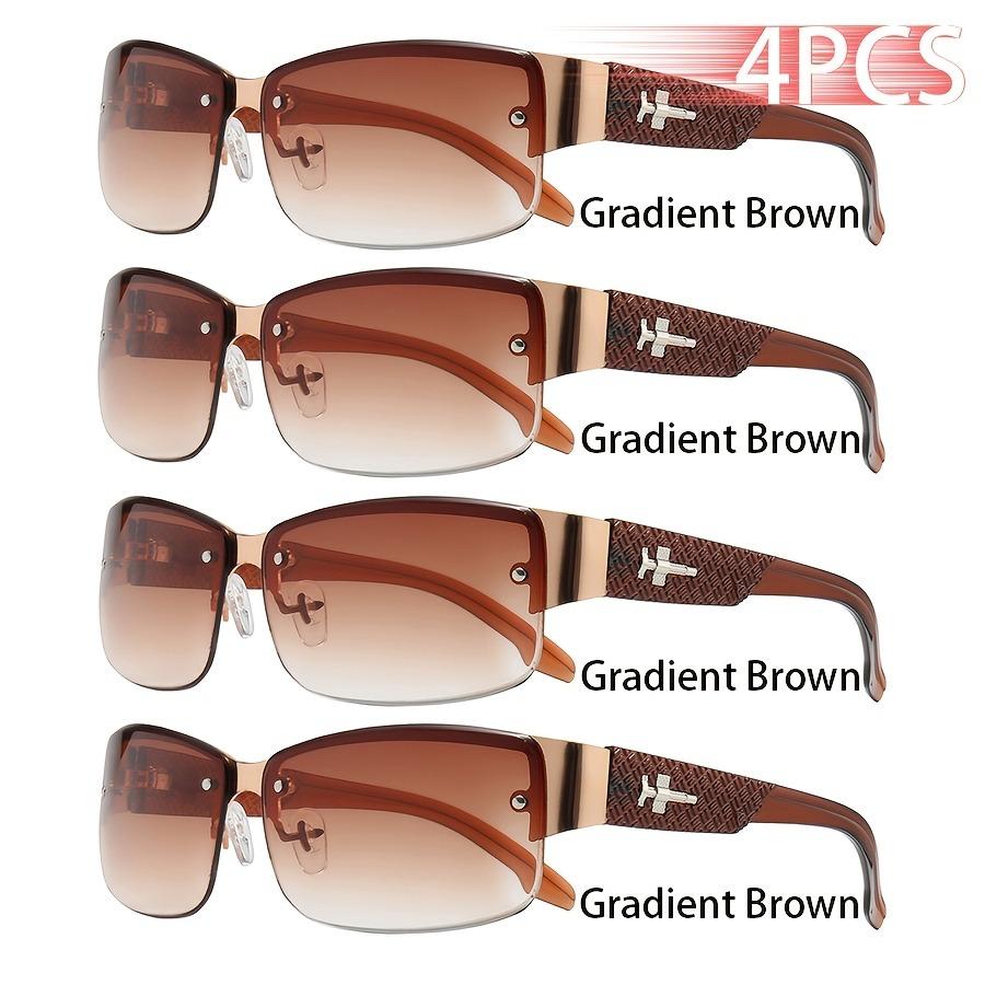 4pcs New Fashion Designer Sunglasses Women High Quality Retro Women Square Glasses Men Luxury Shades