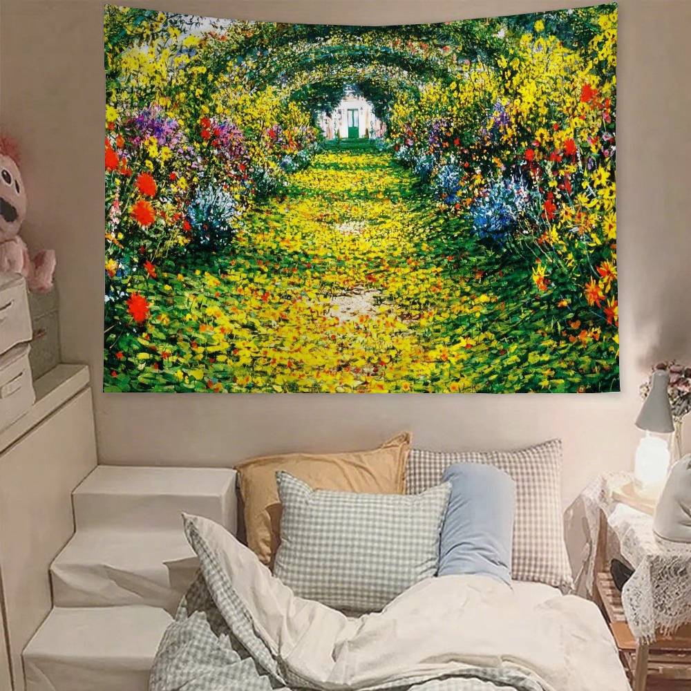 Claude Monet Tapestry Wall Hanging Tapestry Art Deco Blanket Curtain Hanging At Home Bedroom Living Room Decor
