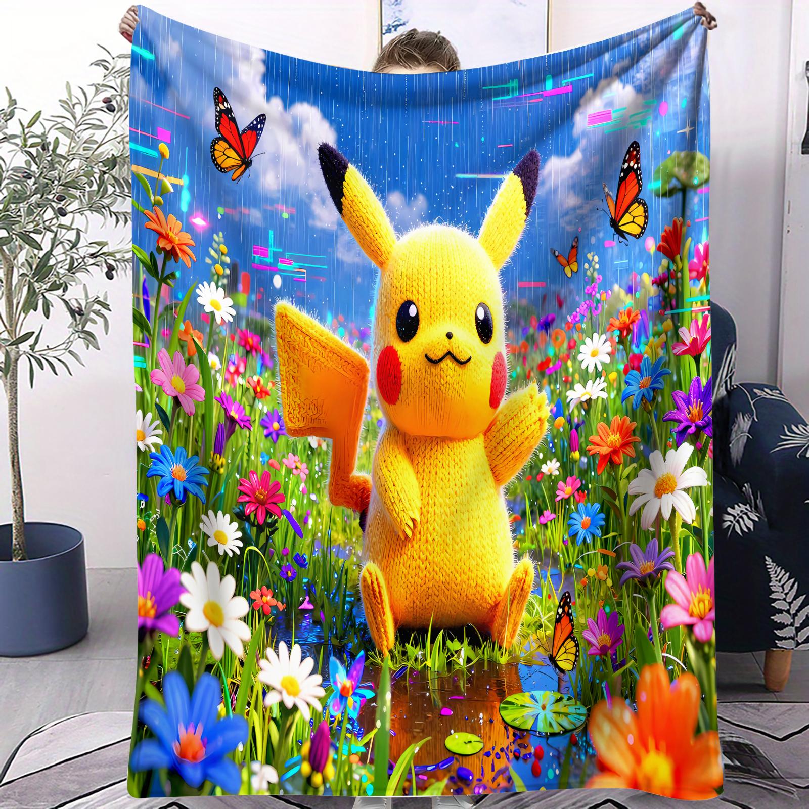 

Trendy Pikachu Pokemon Cute Cartoon Sci Fi Blanket Small Cover Thin Sofa Throw For Bedroom Camping Outdoor Modern Fashion Gift 70x100cm