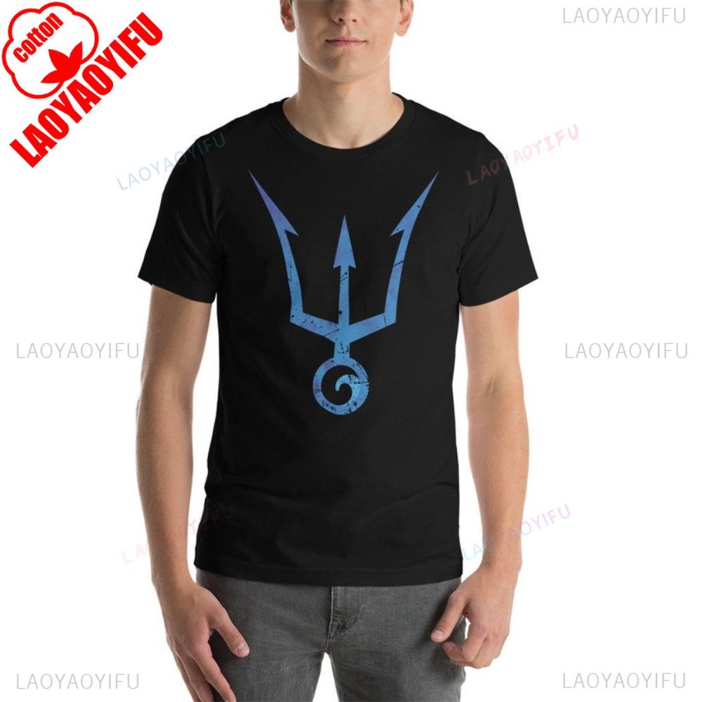 Poseidon Trident Tshirt Greek God Mythology Shirt Classics Trishula Graphic Printed Tshirt Simple Casual Men Daily Life Cool T