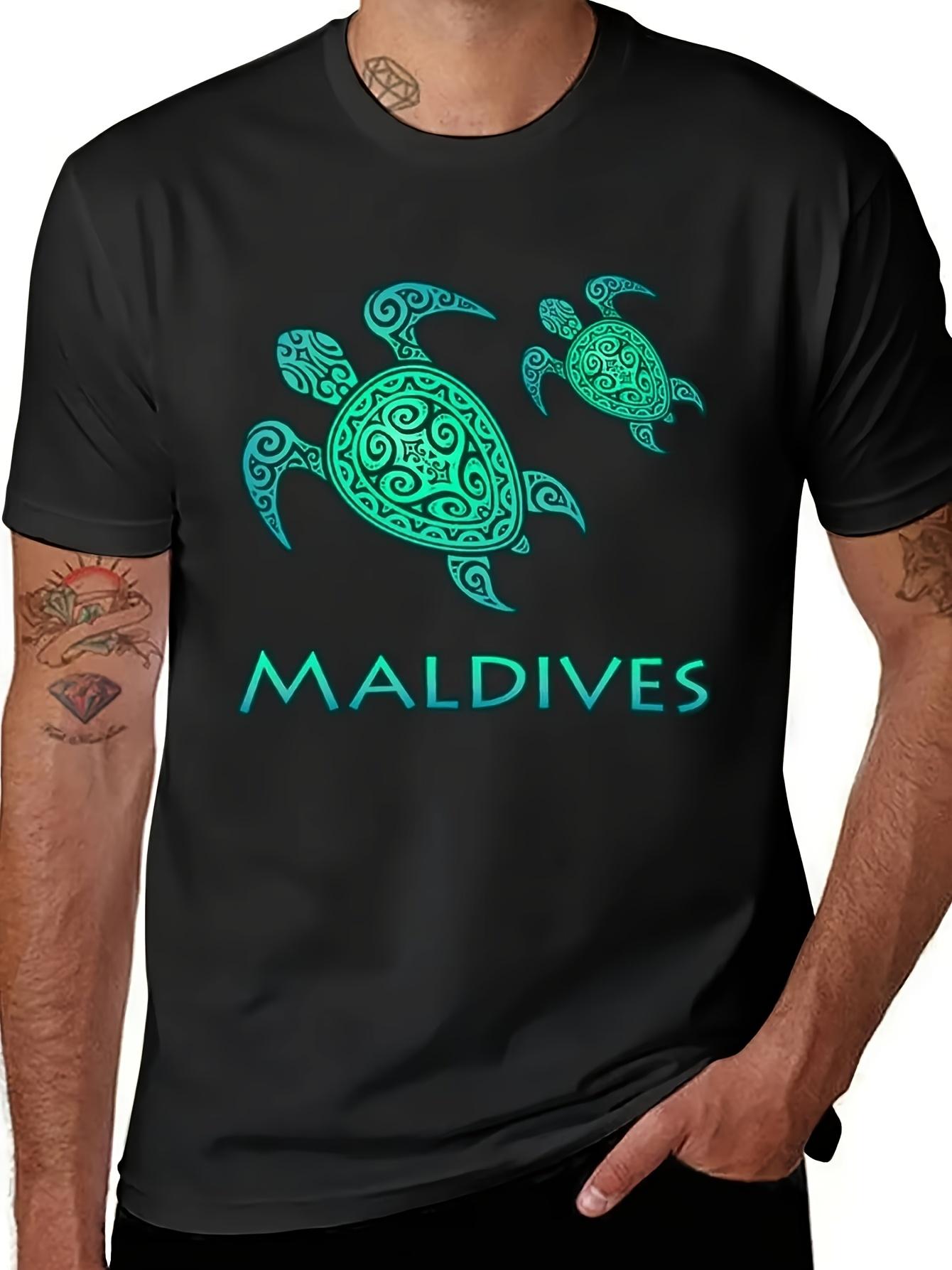 

T-Shirt y2k Featuring Tropical Maldives Design Black XL