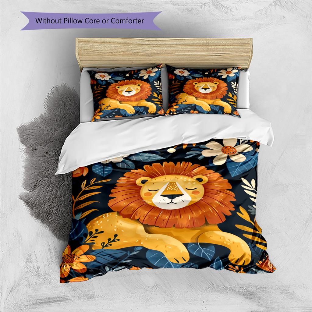 Cartoon Pattern Bedding Quilt Set Quilt Cover Pillowcase Home Decoration Birthday Gift (1 * Duvet Cover + 2 * Pillowcase, Without Core)