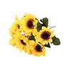 1 Bunch Artificial Flowers Bouquet Home Decor Silk Sunflower Realistic 24 Sunflower Wedding Bouquet Fake Flowers