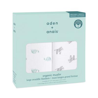 Aiden and Anais Authentic Japanese Swaddle Set of 2 Newborn Night Cry Prevention Gauze Baby Baby Gift Baby Gift Aden Anais Animal Kingdom ASWO20004
