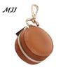 Zippered Jewelry Storage Bag Portable Box Keychain, PU Leather Travel Organizer Case, Soft Compact Accessory Velvet Lining Secure Zipper Closure
