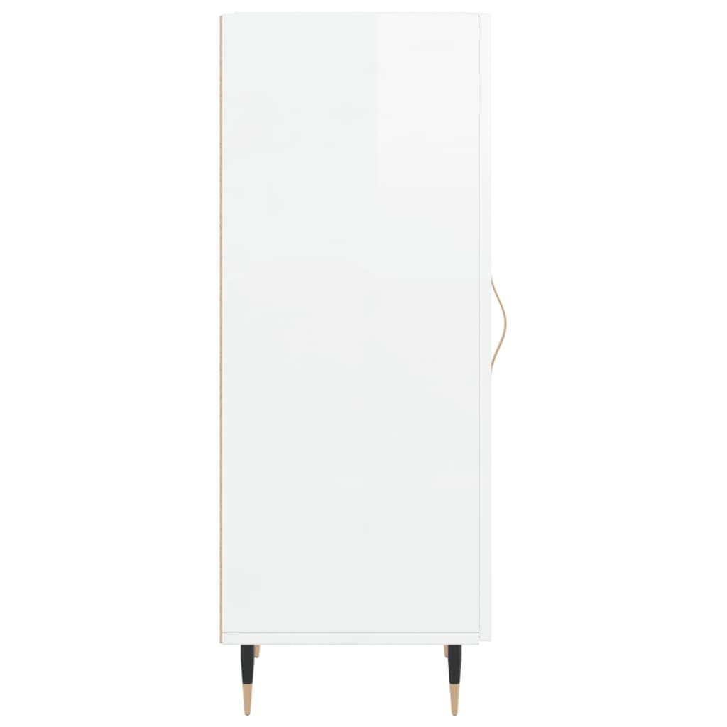 Sideboard High Gloss White 34.5 x 34 x 90 cm Engineered Wood