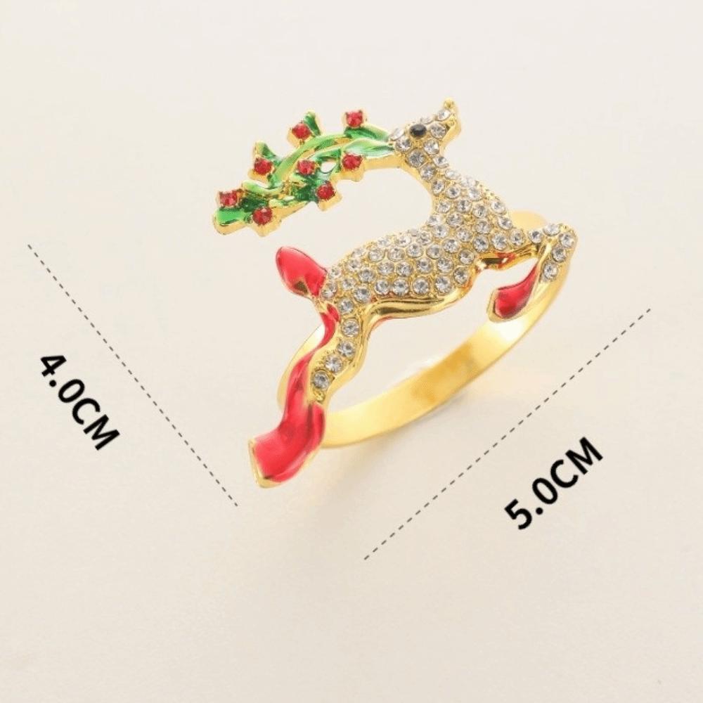 2 Stück Neue Metall Serviettenringe Weihnachtsbaum Goldfarben Serviettenhalter Elch Girlande Weihnachtsdeko Serviettenschnalle Familienfeier