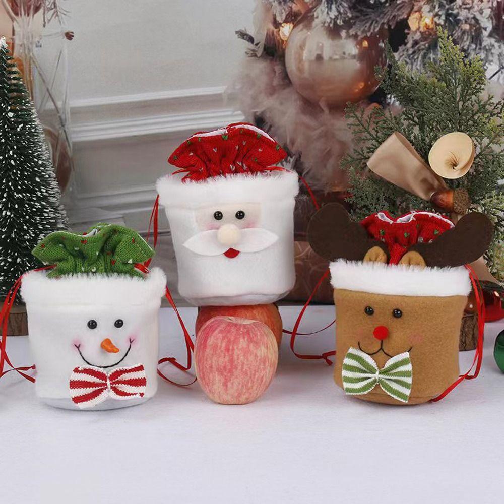 Kids Storage Bag Goodie Bags Wrapping Pouch Christmas Gift Bag Xmas Drawstring Bags Candy Bags