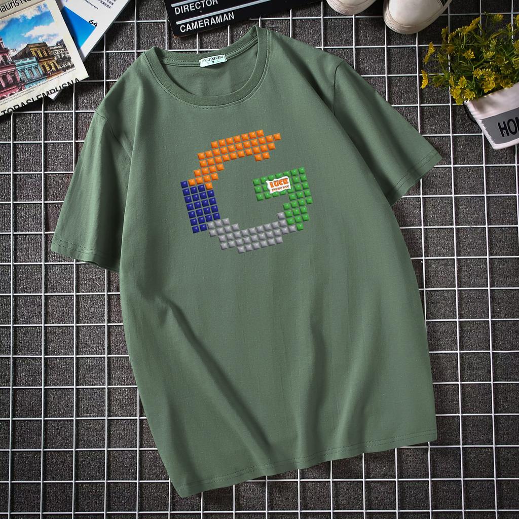 Cotton T-Shirts Men's Short Sleeved Pure Cotton T-shirt Korean Trendy Brand Student Round Neck Loose Half Sleeved Top T-shirt