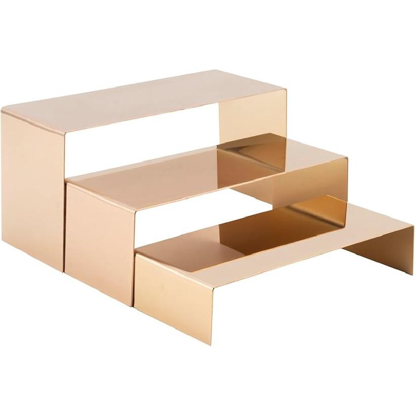 Стенд-дисплей для сумок из нержавеющей стали - 3 золотых держателя для сумок, подставка для сумок, металлическая настольная подставка для полки для обуви, витрины, кошелька, дома розового золота