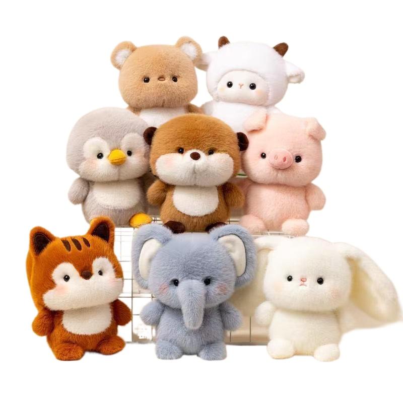 Neue Kawaii Weiche Tier-Serie Plüschtier Kissen Elefant Schwein Hund Schaf Pinguin Waschbär Katze Niedliches Plüschtier Geschenk für Jungen oder Mädchen