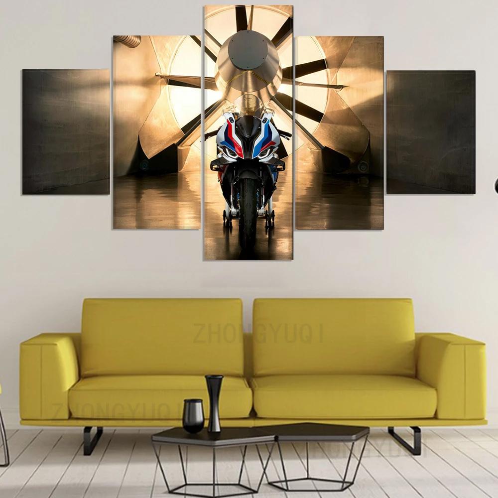 Canvas Wall Art 5 Pieces Prints Motorcycle Modular Pictures Home Wall Decor Posters Modern Living Room Decoration Paintings
