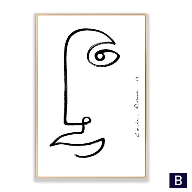 

Абстрактная женская линия лица, картина, настенная живопись на холсте, плакаты на скандинавскую тему, принты, настенные панно для гостиной, домашний декор 21cm×30cm NoFrame