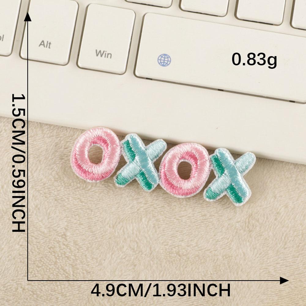 Letter Flower Self-adhesive Embroidery Badge Patches for DIY T-shirt Jeans Backpack Clothing Appliques Decor Sticker