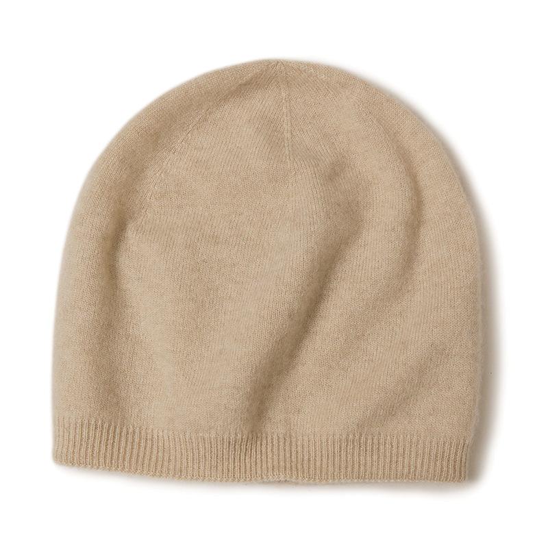 Women's 100% Pure Cashmere Double-Layered Knitted Hat - Autumn/Winter Style