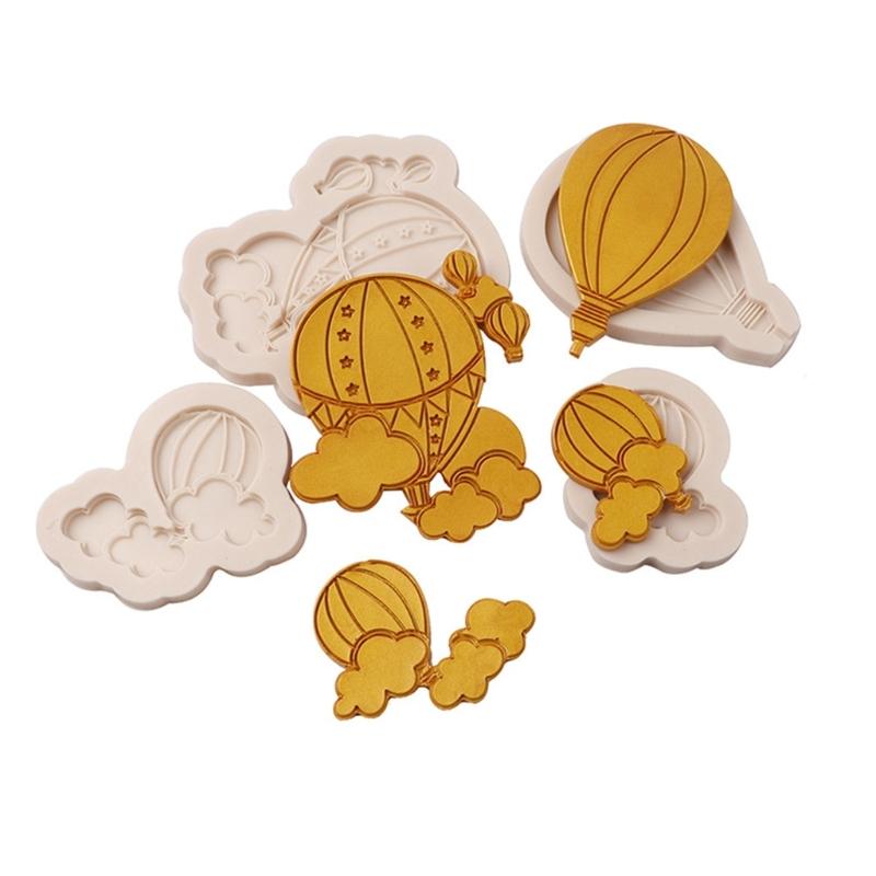 4pcs 3D Cloud Balloon Silicone Mold 3D Fondant Mold DIY Cake Resin Ornament Mold