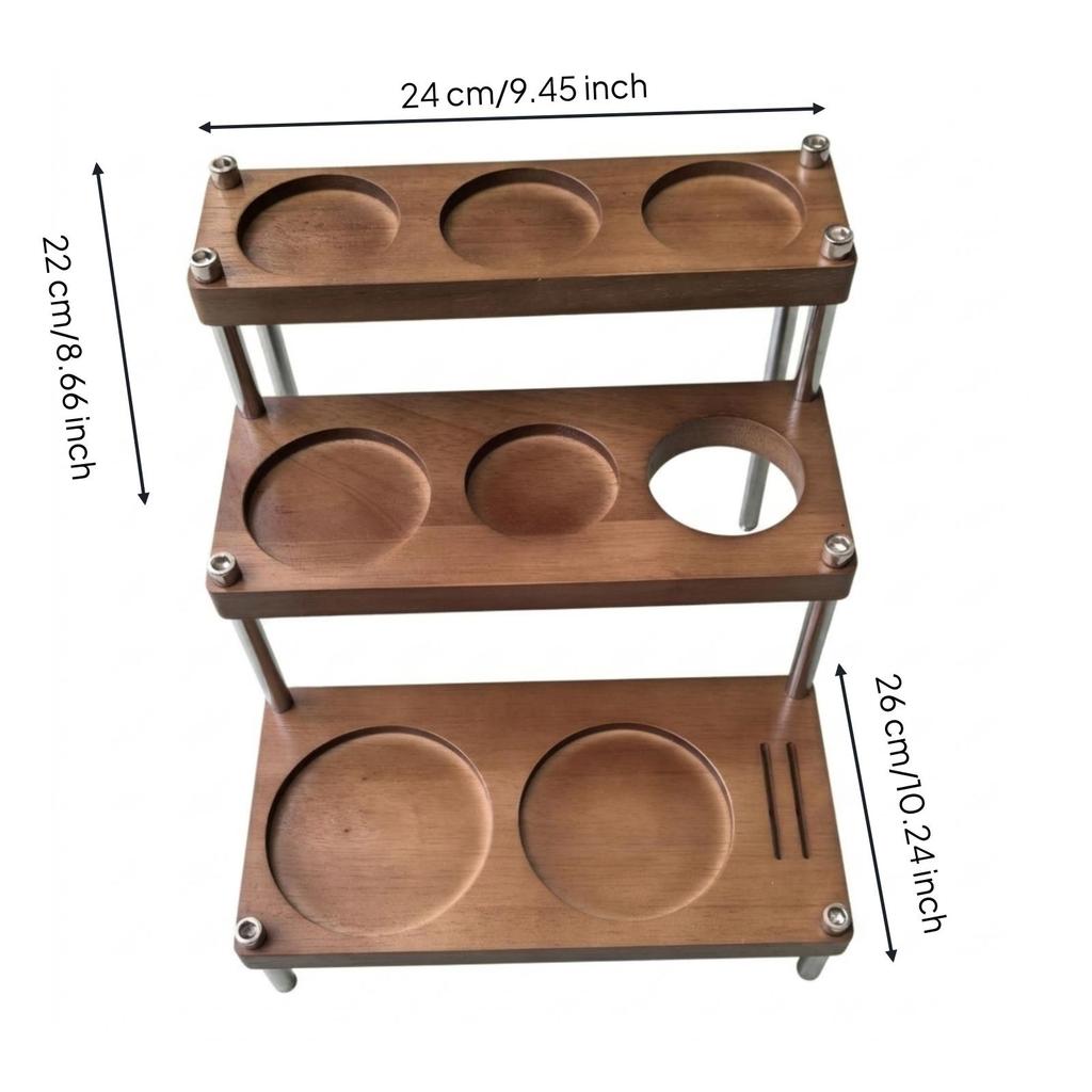 Espresso Tamping Stand Space-Saving Coffee Tool Holder Wood for Café, Baristas