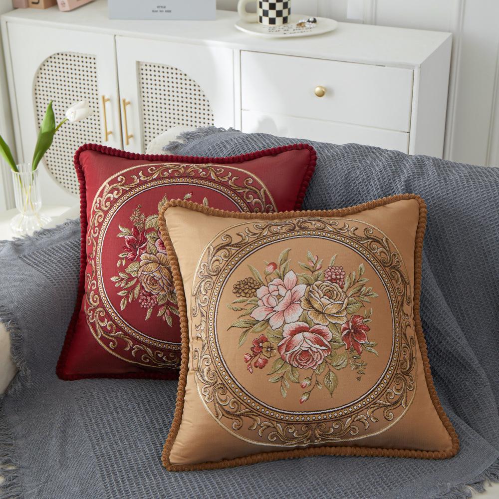 Crafted Jacquard High-precision Sofa Pillows, High-end Light Luxury Bed Cushions