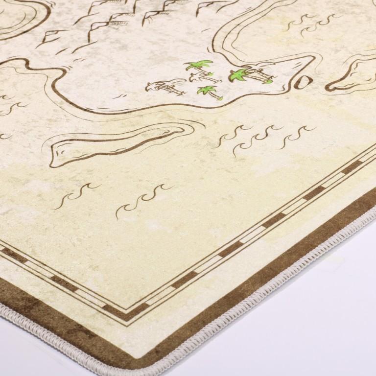 Children's Bedroom Rug 80x150 Cm Polyester Treasure Map