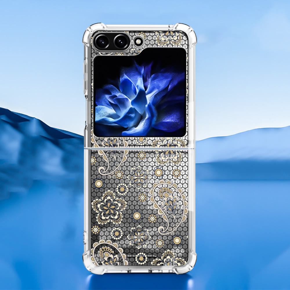 Samsung Galaxy Z Flip 5 Butterfly Lace 2-in-1 Phone Case with TPU+PC Material