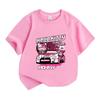 Kids Boys Girls 100% Cotton Crew Neck Short Sleeve T-Shirt, Cute Cartoon Racer Car Graphic Casual Soft Breathable Tee for Daily Play Summer Outdoor We