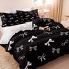 2/3 Stuks Schattig Strikjes Print Dekbedovertrek Set(1 Dekbedovertrek & 1/2 Kussensloop) Zachte Esthetische Beddengoedset voor Meisjes Slaapkamer Decoratie