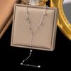 Stainless Steel Beads Y Necklace Bohemian Small Ball Pendant Tassel Chain Girls Trend Unique Waterproof Party Anniversary Gift