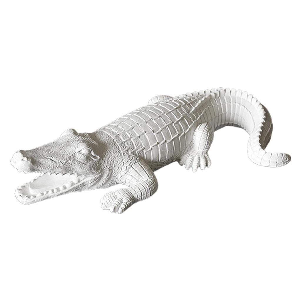 Figurina Coccodrillo Scultura Alligatore Ornamento Artigianato Regalo Souvenir Statua Animale Giardino Resina per Balcone Tavolo Ufficio