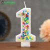 Children's Birthday Candle 1 Year Colorful Pearled Candle Macaron Original Candle Flameless Cake Decoration Theme Party Supplier