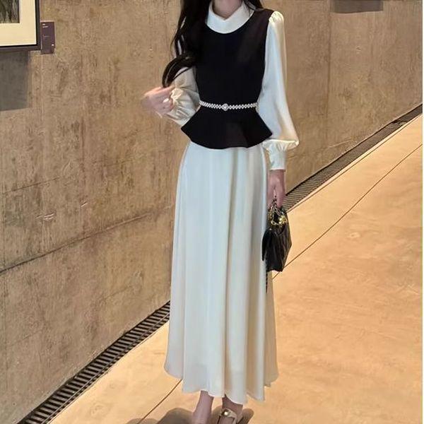 

2026 Spring Fashion: Waist-Cinched Slim-Fit Top & Casual Midi Skirt Two-Piece Set XL (Recommended for 60kg-70kg)