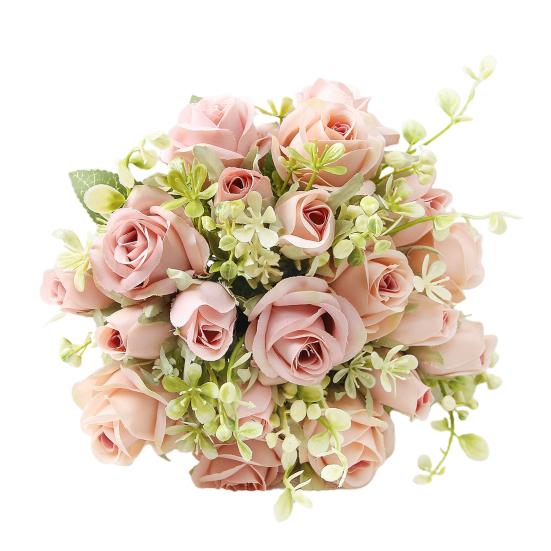 Umělý květ růže se stonkem Realistický stolek do domácí kanceláře Vrchol Svatební kytice z umělých květin Falešná květinová výzdoba Dekorace Foto Prop